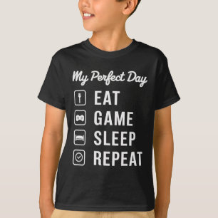 My Perfect Day Eat Game Sleep Repeat Gaming Design T-Shirt