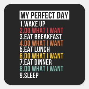 My Perfect Day Retirement Party Retiree Square Sticker