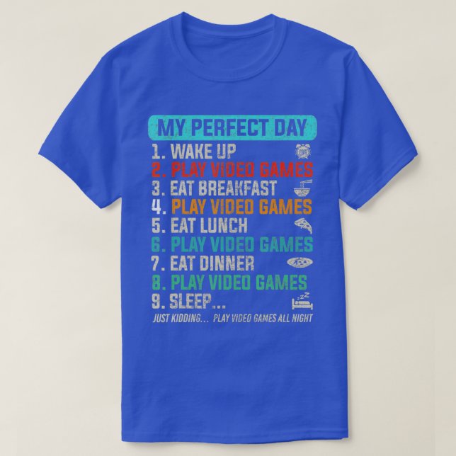 My Perfect Day Video Games Funny Gaming  Gift Boys T-Shirt (Design Front)