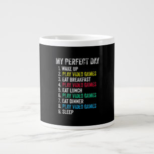 My Perfect Day Video Games Funny Grandson Gamer Large Coffee Mug
