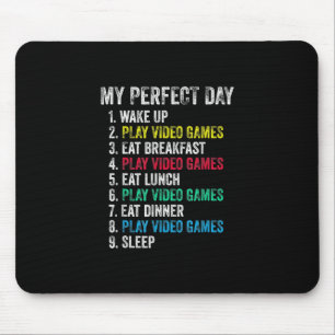 My Perfect Day Video Games Funny Grandson Gamer Mouse Mat