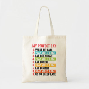 My perfect day video games gamer tote bag