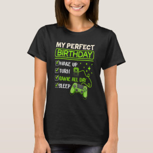 My Perfect Day Video Games Gaming  9th Birthday Bo T-Shirt