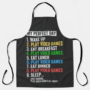 My Perfect Day Video Games T-shirt Funny Cool Game Apron