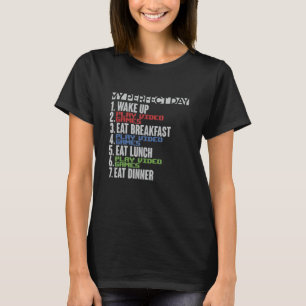 My Perfect Day Wake Up Play Video Games Funny Gami T-Shirt