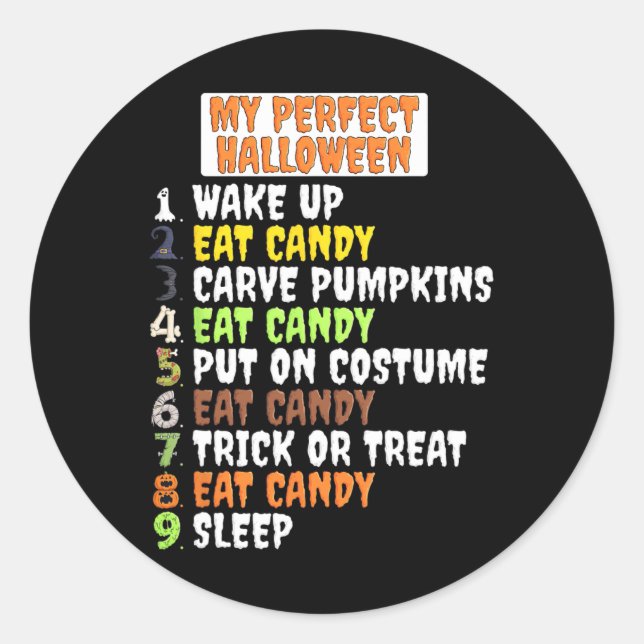My Perfect Halloween Fun Skeleton Zombie Cool Pump Classic Round Sticker (Front)