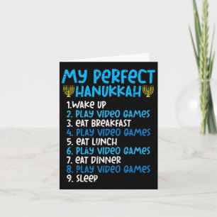 My Perfect Hanukkah Video Game Chanukah Jew Men Bo Card