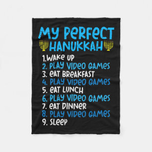 My Perfect Hanukkah Video Game Chanukah Jew Men Bo Fleece Blanket