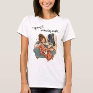 My Perfect Saturday Night Cosy Book Lover T-Shirt