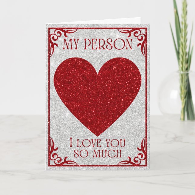 My Person Glitter Valentine Card (Front)