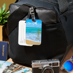 My Personalised Tropical Beach Luggage Tag