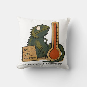 My Personality Is A Thermometer Bearded Dragon Art Cushion