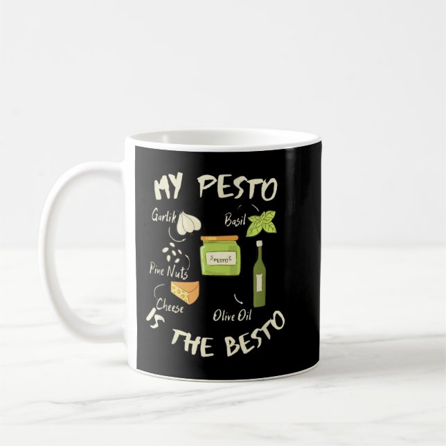 My Pesto Is The Besto Funny Italian Pasta Lovers F Coffee Mug (Left)