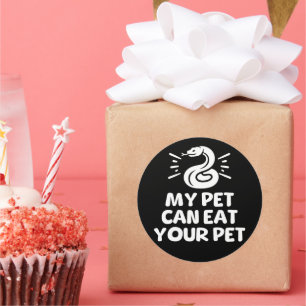 My Pet Can Eat Your Pet, Funny Snake Reptile Lover Classic Round Sticker