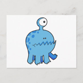 my pet cyclops monster blue postcard