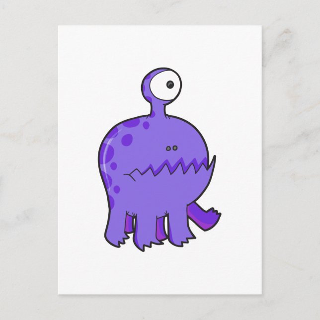 my pet cyclops monster purple postcard (Front)