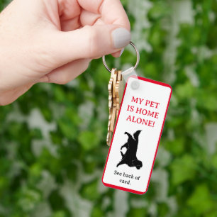 My Pet, Dog is Home Alone Card Keychain