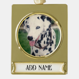 My Pet Friend Upload Your Own Photo Custom  Gold Plated Banner Ornament
