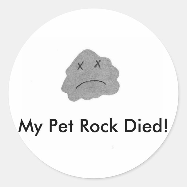 My Pet Rock Died! Classic Round Sticker (Front)