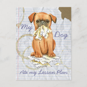 My Petit Brabancon Ate My Lesson Plan Postcard