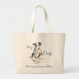 My Pit Bull Ate My Lesson Plan Large Tote Bag