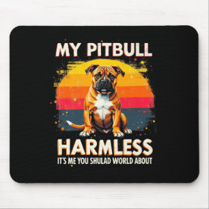 My Pitbull Is Harmless Vintage Pitbul Premium Mouse Mat