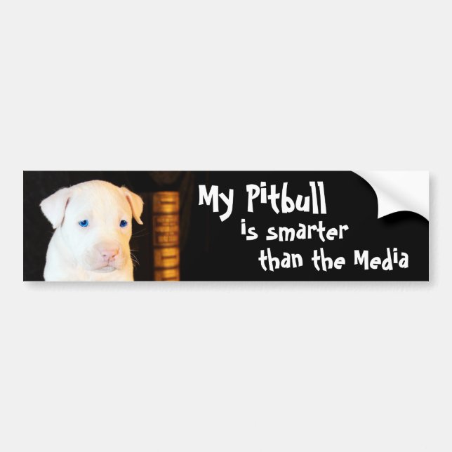 My Pitbull is Smarter than the Media Bumper Sticker (Front)