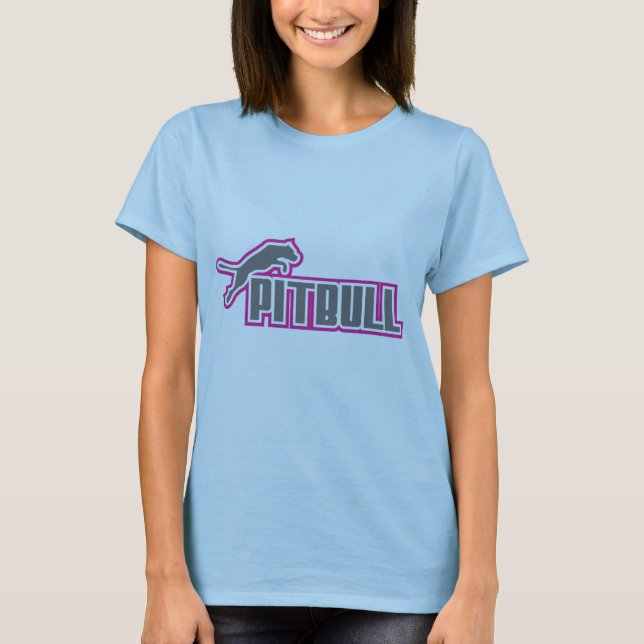 My Pitbull Pink & grey T-Shirt (Front)