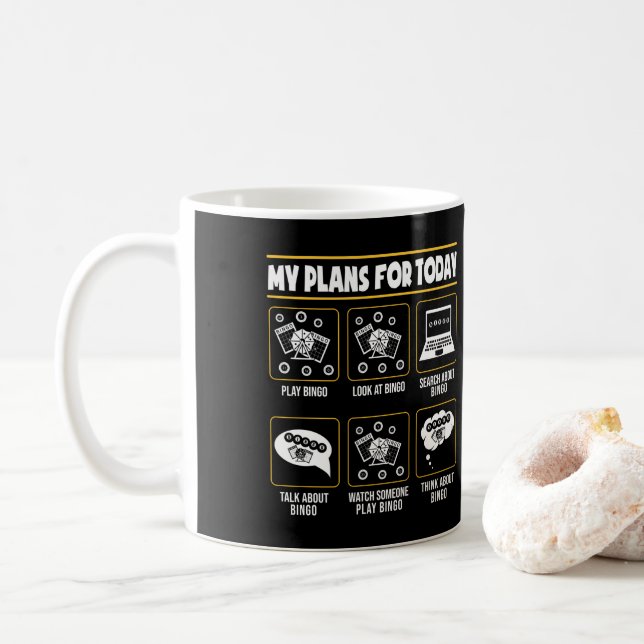 My Plans For Today Funny Lucky Gambling Coffee Mug (With Donut)