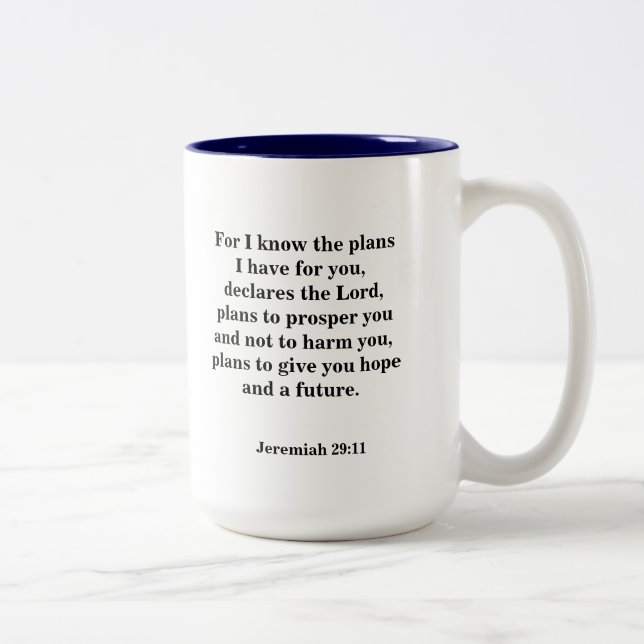 MY PLANS FOR YOU Two-Tone COFFEE MUG (Right)