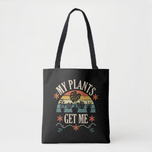 My Plants Get Me Retro Plant Lover Gift Tote Bag