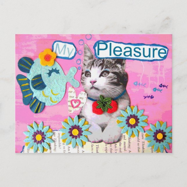 My Pleasure - Vintage Postcard (Front)