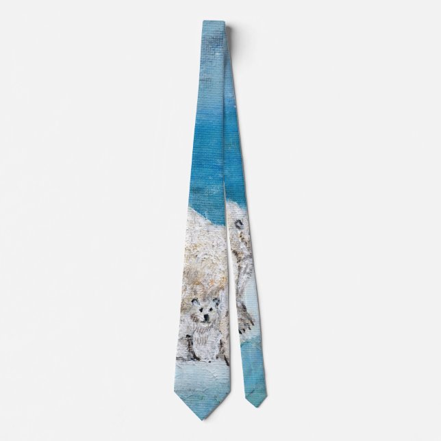 My polar bears - for son tie (Front)