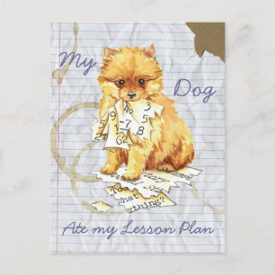 My Pomeranian Ate My Lesson Plan Postcard