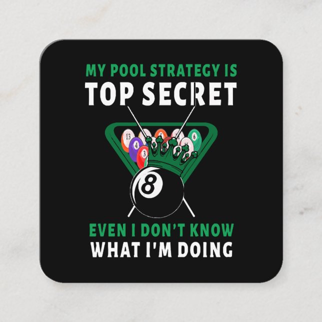 My Pool Strategy Is Even Square Business Card (Front)