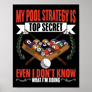 My Pool Strategy Snooker Game Pool Players Billiar Poster