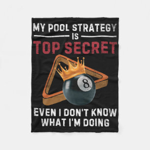 My Pool Strategy Vintage Pool Player Funny Billiar Fleece Blanket