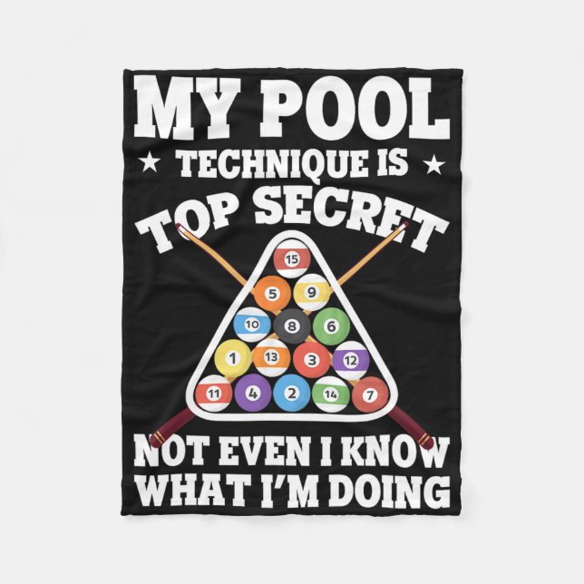 My Pool Technique Is Top Secret Billiard Funny Poo Fleece Blanket (Front)