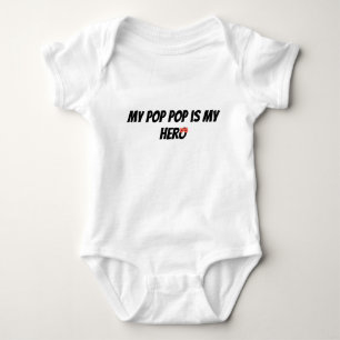 My Pop Pop is My Hero Superhero Baby Bodysuit