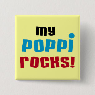 My Poppi Rocks T-shirts and Gifts 15 Cm Square Badge