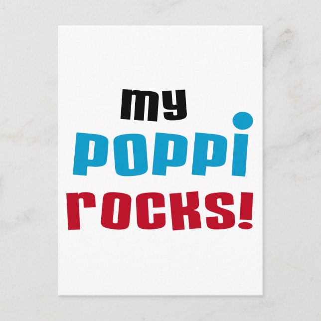 My Poppi Rocks T-shirts and Gifts Postcard (Front)
