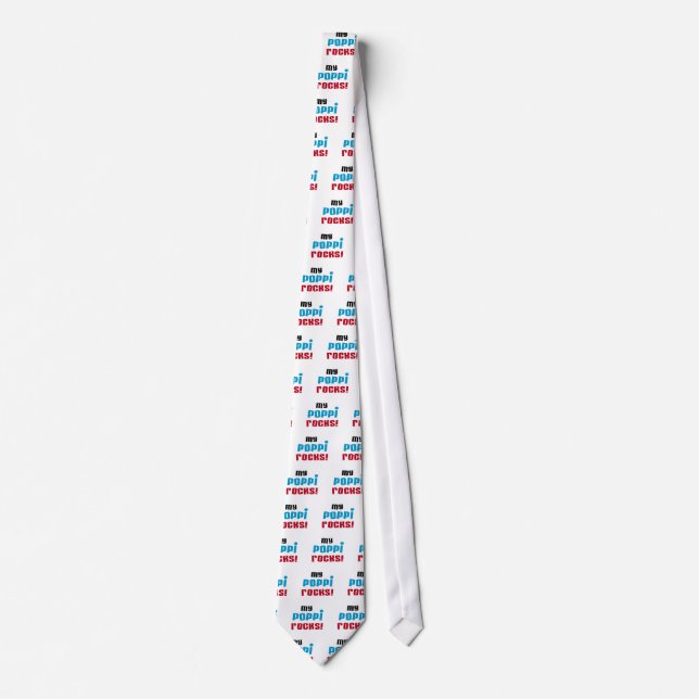 My Poppi Rocks T-shirts and Gifts Tie (Front)