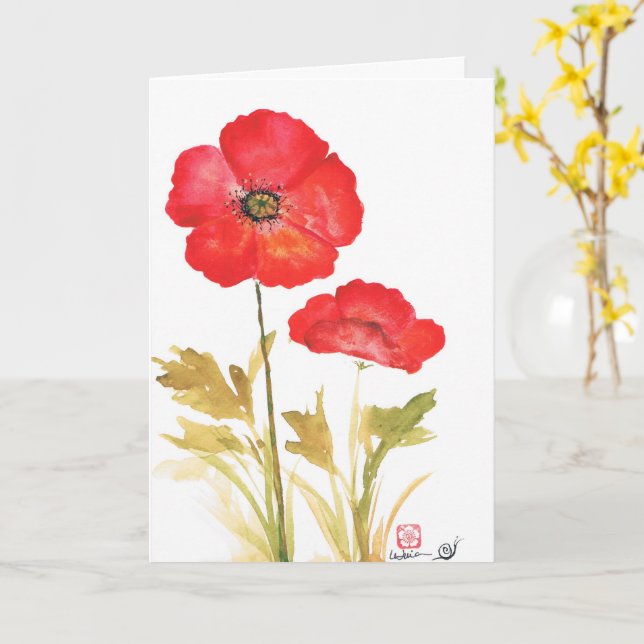 My Poppies Card (Yellow Flower)