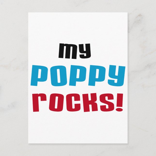 My Poppy Rocks T-shirts and Gifts Postcard (Front)