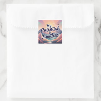 My Potential Is Limitless Positive Affirmation Square Sticker