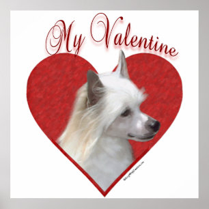 My Powderpuff Chinese Crested Valentine Poster