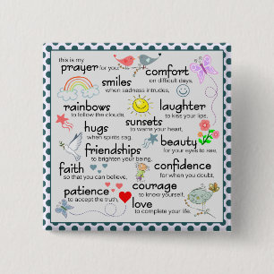 My Prayer For You 15 Cm Square Badge