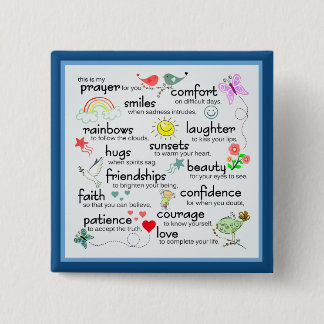 My Prayer For You Blessings 15 Cm Square Badge