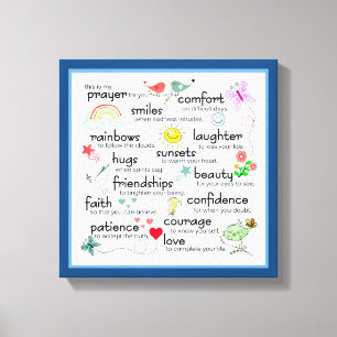 My Prayer For You Blessings Canvas Print