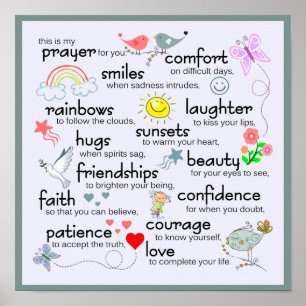 My Prayer For You Blue Poster